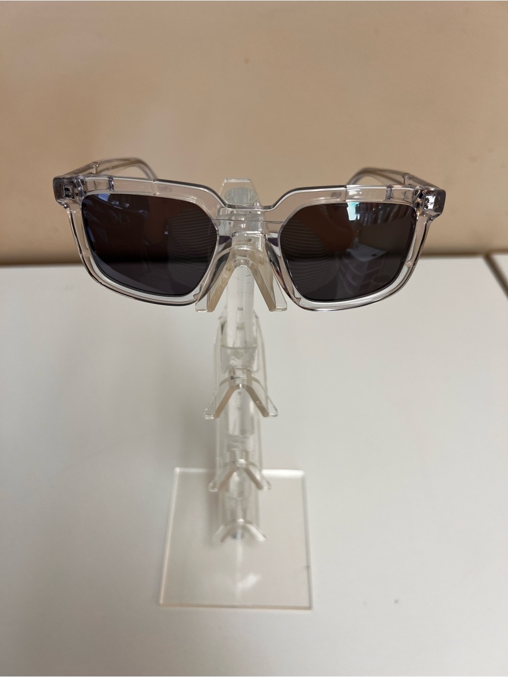 Men’s Clear Frame Sunglasses with Dark Lenses